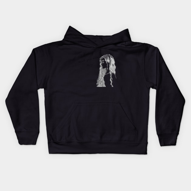 oh darling quote with pencil sketch Kids Hoodie by OddityArts